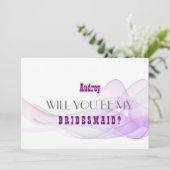 Invitation Abstrait pourpre Serez-vous ma servante d'honneur (Debout devant)