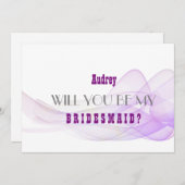 Invitation Abstrait pourpre Serez-vous ma servante d'honneur (Devant / Derrière)