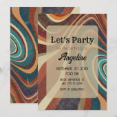 Invitation Abstrait rétro vintage (Devant / Derrière)