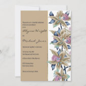 Invitation Abstrait rose marron bleu turquoise Mariage (Devant)
