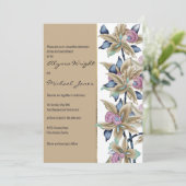 Invitation Abstrait rose marron bleu turquoise Mariage (Debout devant)
