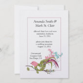 Invitation Abstrait rose violet vert ornithologique brunes po (Devant)