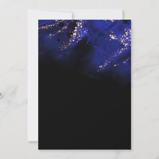 Invitation Abstrait Royal Blue et Gold Alcohol Menu (Dos)