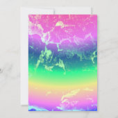 Invitation Abstrait sauvage avec Rainbow Colours Générique Pa (Dos)