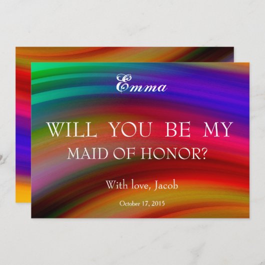 Invitation Abstrait Serez-Vous Ma MAIN D'Invitation HONNEUR (Devant / Derrière)