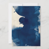Invitation Abstrait Unique Marine Mariage de peinture d'encre (Dos)