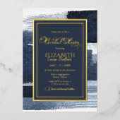 Invitation Abstraite à la douche nuptiale | Gold N (Recto)