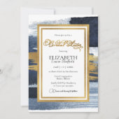 Invitation Abstraite à la douche nuptiale | Gold N (Devant)