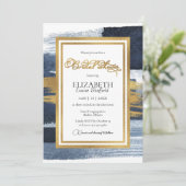 Invitation Abstraite à la douche nuptiale | Gold N (Debout devant)