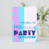 Invitation Abstraite à la fête du 14e anniversaire (Debout devant)