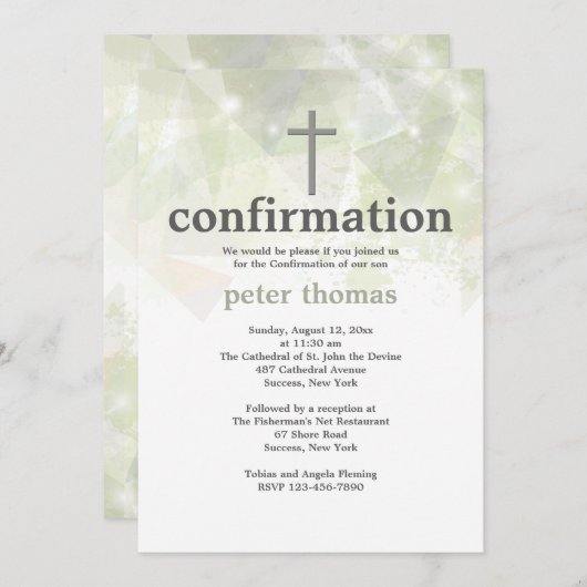 Invitation abstraite à la mode de confirmation (Devant / Derrière)