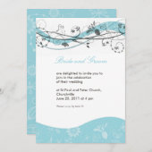 Invitation Abstraite à tourbillon floral - marron  (Devant / Derrière)