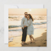 Invitation Abstraite aqua tropicale ligne de marée photo mari (Dos)