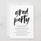 Invitation Abstraite Black and White Graduation Party (Devant)