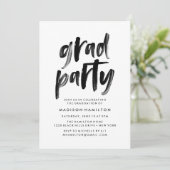 Invitation Abstraite Black and White Graduation Party (Debout devant)