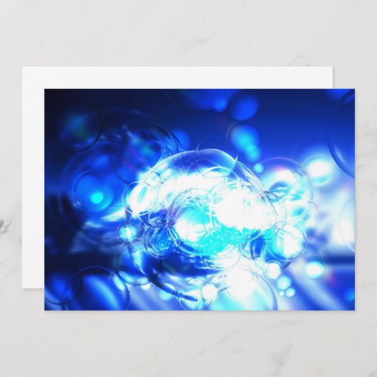 Invitation Abstraite bleue (Devant / Derrière)