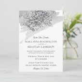 Invitation *~* Abstraite brosse gris pointe Parties scintilla (Debout devant)