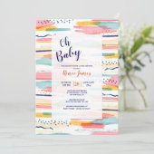 Invitation Abstraite Brush Strokes (Debout devant)