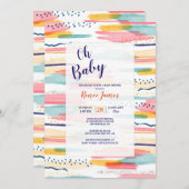 Invitation Abstraite Brush Strokes (Devant / Derrière)