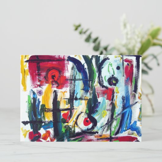 Invitation Abstraite Color Whimsy (Debout devant)