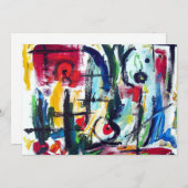 Invitation Abstraite Color Whimsy (Devant / Derrière)