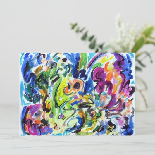 Invitation Abstraite "Color Whirl" (Debout devant)