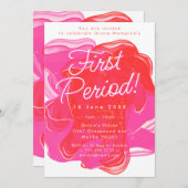 Invitation Abstraite Consommation d'alcool rose orange (Devant / Derrière)