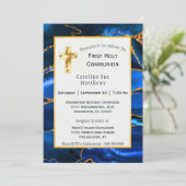 Invitation Abstraite couleur d'aquarelle d'Agate bleu (Debout devant)