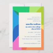 Invitation Abstraite couleur gras Rainbow Graduation Party (Devant)