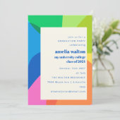 Invitation Abstraite couleur gras Rainbow Graduation Party (Debout devant)