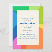 Invitation Abstraite couleur Rainbow Photo Graduation Party (Devant)