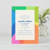 Invitation Abstraite couleur Rainbow Photo Graduation Party (Debout devant)