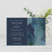 Invitation Abstraite d'aquarelle de la marine mode (Debout devant)