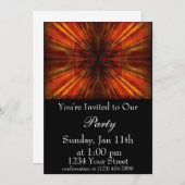 Invitation abstraite de fête à la flamme (Devant / Derrière)