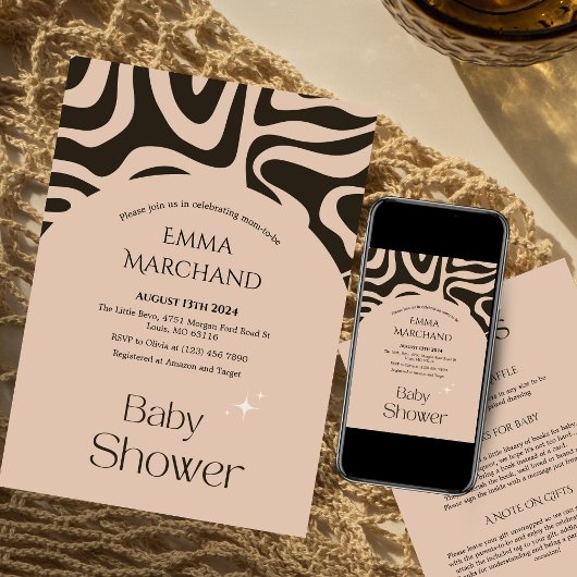 Invitation Abstraite du Baby shower Boho