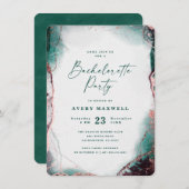 Invitation Abstraite Ethereal Green Bachelorette Party (Devant / Derrière)