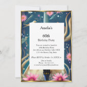 Invitation Abstraite fête d'anniversaire bleu (Devant)