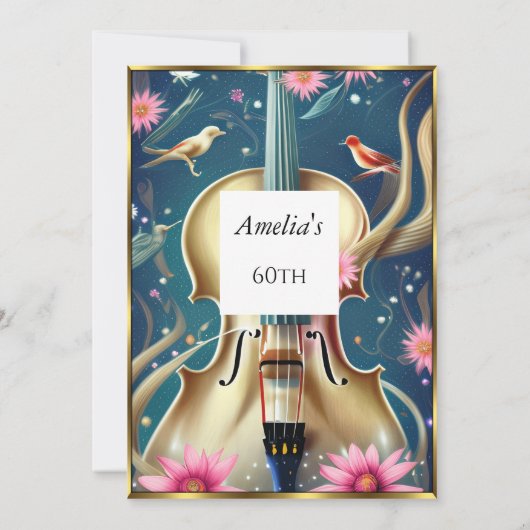 Invitation Abstraite fête d'anniversaire bleu (Dos)