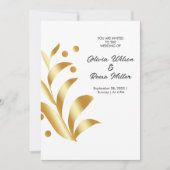 Invitation Abstraite Feuilles D'Or (Devant)