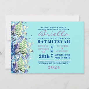 Invitation ABSTRAITE FLORAL STAR Turquoise