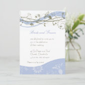 Invitation abstraite florale et de remous - bleu (Debout devant)