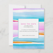 Invitation Abstraite ligne de marée tropicale mariage enregis (Devant)