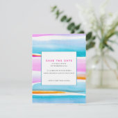 Invitation Abstraite ligne de marée tropicale mariage enregis (Debout devant)