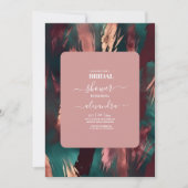 Invitation Abstraite mariée rose pâle foncé en cuivre (Devant)