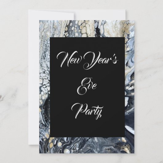 Invitation Abstraite noire audacieuse (Devant)