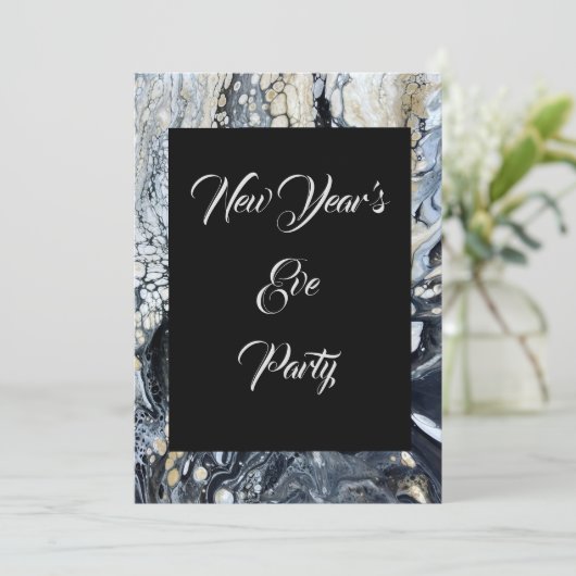 Invitation Abstraite noire audacieuse (Debout devant)