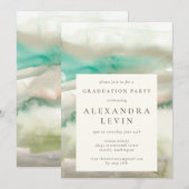 Invitation Abstraite Olive Green Watercolor Party de graduati (Devant / Derrière)