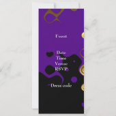 Invitation Abstraite Or Violet Noir (Dos)