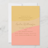 Invitation Abstraite Peach Yellow Boho Shapes Graduation Part (Devant)