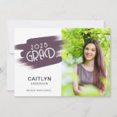 Invitation Abstraite Peinture Strokes 2025 Photo Graduation P (Devant)